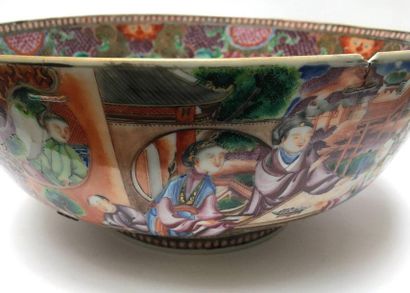 Porcelain punch bowl with 