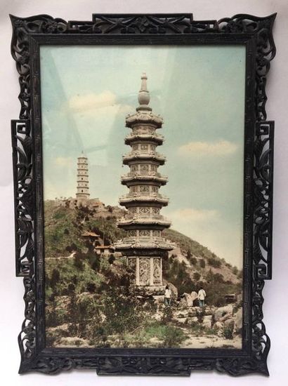 190 BIS. Set of 6 framed colorized photographs...
