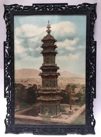 190 BIS. Set of 6 framed colorized photographs...