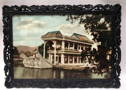 190 BIS. Set of 6 framed colorized photographs...