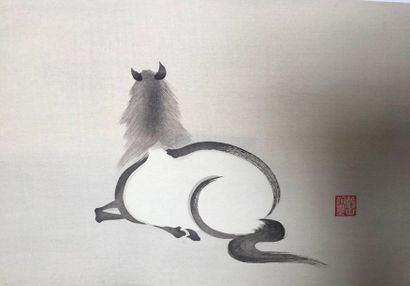 Seisan Aoyama. Trois estampes. Vers 1930
