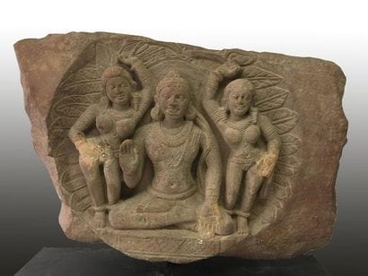 Buddha seated in a fearless 