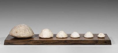 Six stone opium weights. Burma, late 19th...