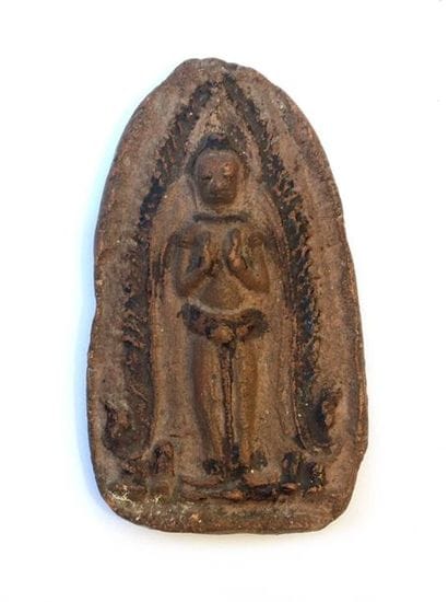 Terracotta Buddhist relic. Burma, early 20th...