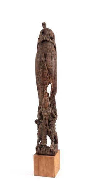 Ridge pole surmounted by two birds. Burma,...