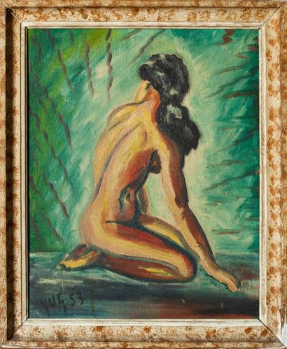 ECOLE CONTEMPORAINE

Femme nue à genoux

Huile...