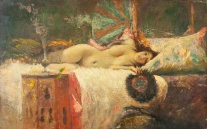 Femme nue allongée

Huile sur isorel

38,5...