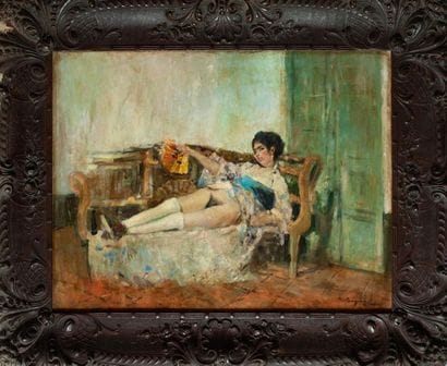 Jeune fille dénudée dans un intérieur

Huile...