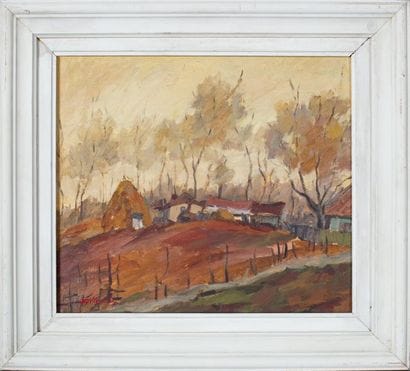 Ecole roumaine. George VLAESCU

Vue de village

Huile...