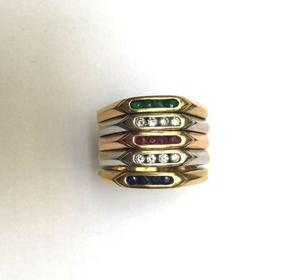 ALLIANCE en or gris, jaune et rose 18k (750/°°)...