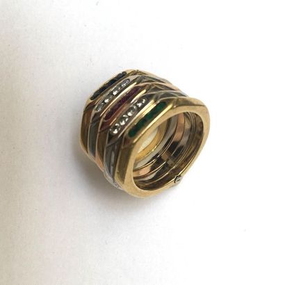 ALLIANCE en or gris, jaune et rose 18k (750/°°)...