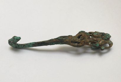 Monkey fibula. This rare bronze fibula has...