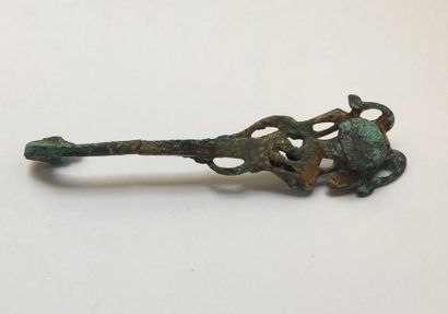 Monkey fibula. This rare bronze fibula has...