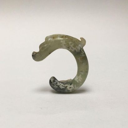 Pig dragon wrapped in green jade. A hanging...