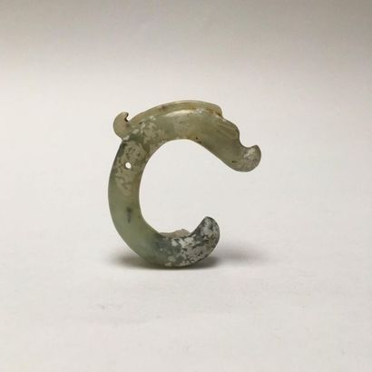 Pig dragon wrapped in green jade. A hanging...
