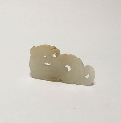 Ting jin coloured jade dragon with a roaring...