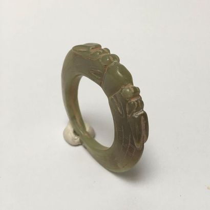 Light green jade pendant ring in the shape...
