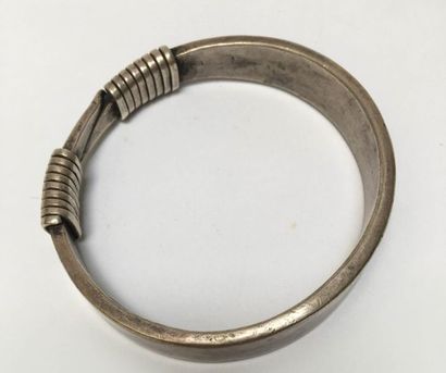 Tibetan silver metal bracelet with twisted...