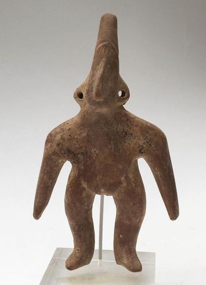 Very stylized fertility goddess with a pointed...