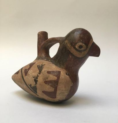 Small vase representing a bird, with a cylindrical...