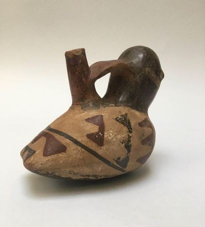 Small vase representing a bird, with a cylindrical...
