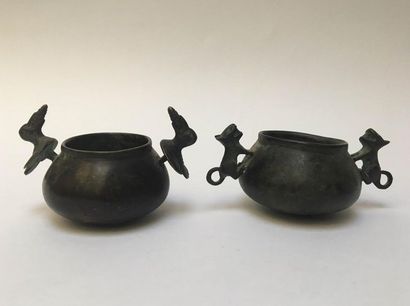 Set consisting of two receptacles, the zoomorphic...