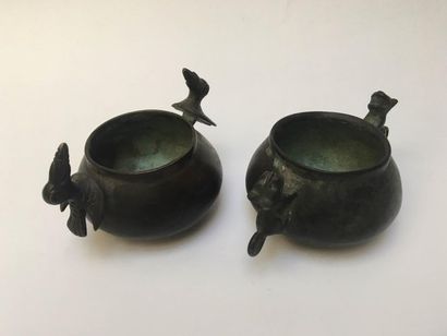 Set consisting of two receptacles, the zoomorphic...