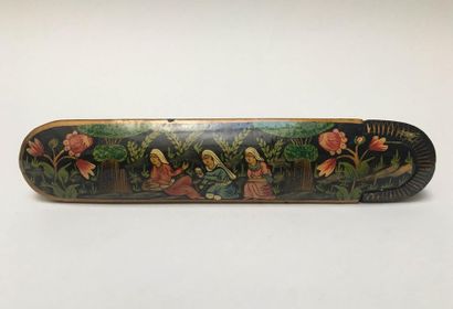 Pencil box made of painted and lacquered...