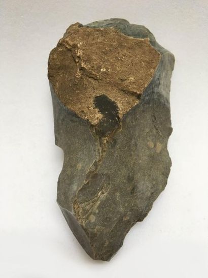 Acheulean punch in grey flint.

L:12cm