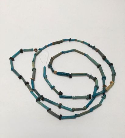 Mummy necklace made of tubular blue frit...