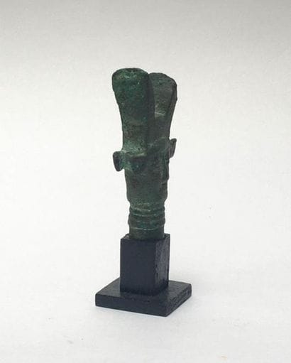 Model of a double-sided hathoric sign, made...