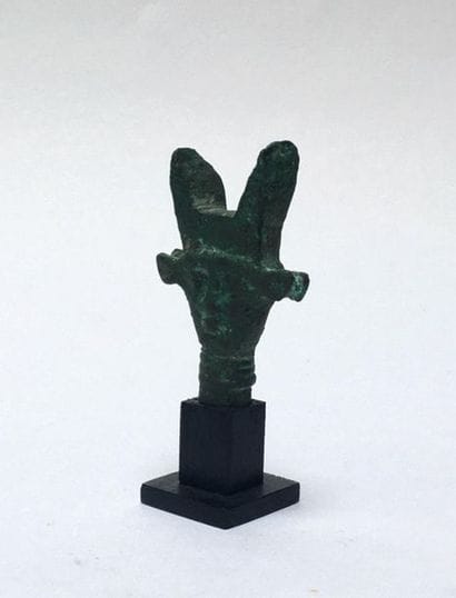 Model of a double-sided hathoric sign, made...
