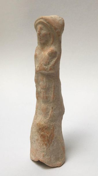 Mother and child. Pink terracotta with traces...