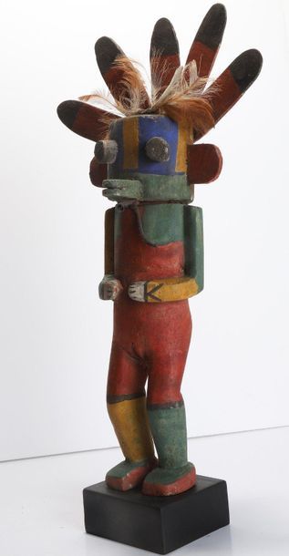 Decorative doll made of polychrome wood and...