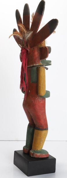 Decorative doll made of polychrome wood and...