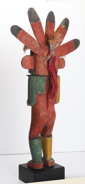 Decorative doll made of polychrome wood and...