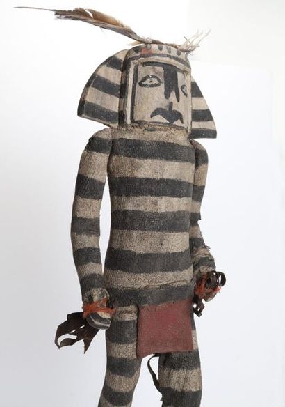 Decorative doll made of polychrome wood and...