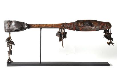 Ceremonial dance rattle made of polychrome...
