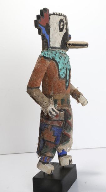 Decorative doll made of polychrome wood and...