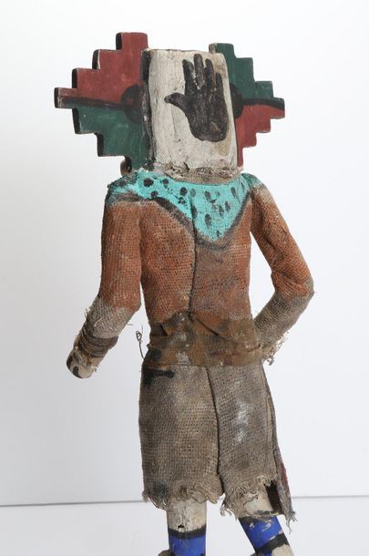 Decorative doll made of polychrome wood and...