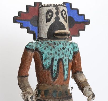 Decorative doll made of polychrome wood and...