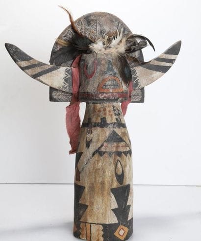 Decorative doll made of polychrome wood and...