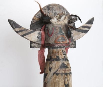 Decorative doll made of polychrome wood and...