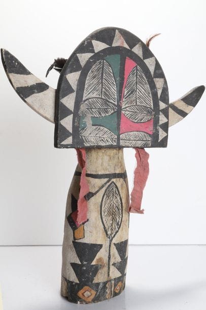 Decorative doll made of polychrome wood and...