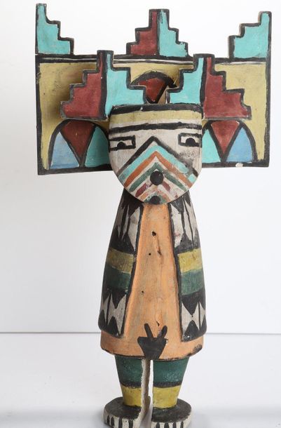 Decorative doll in polychrome wood.

Kachina,...