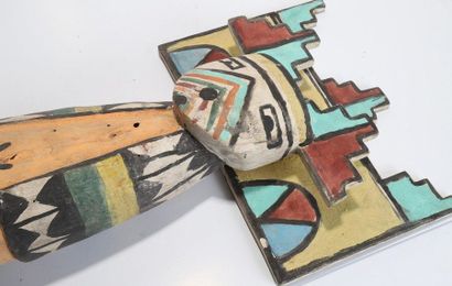Decorative doll in polychrome wood.

Kachina,...