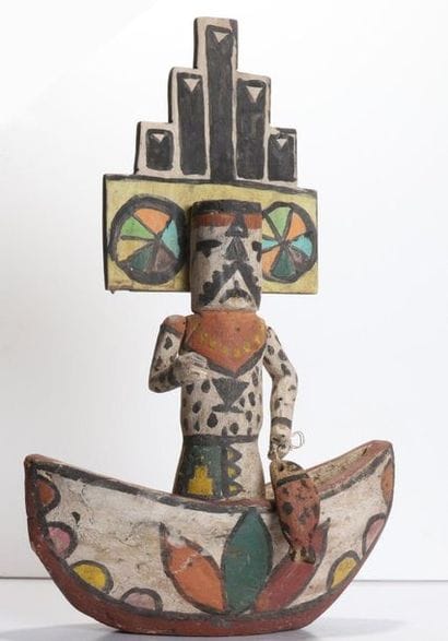 Decorative doll in polychrome wood.

Kachina,...