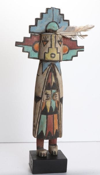 Decorative doll in polychrome wood.

Kachina,...