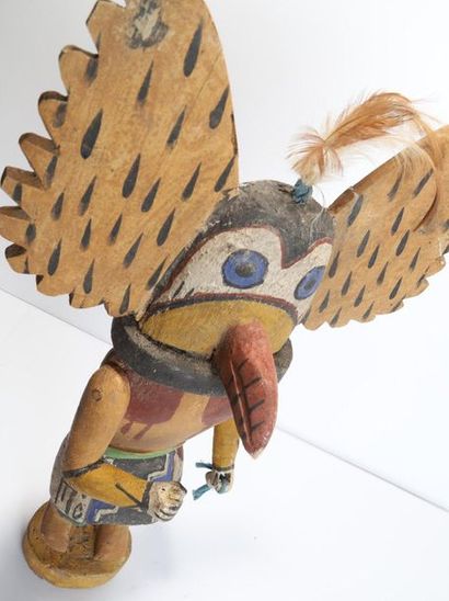 Decorative doll in polychrome wood.

Kachina,...
