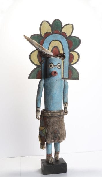 Decorative doll made of polychrome wood and...